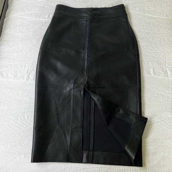 Babaton Dresses & Skirts - Midi Aritzia Babaton Faux Leather Skirt